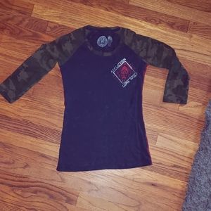 Affliction Lone Wolf 3/4 sleeve shirt size xs